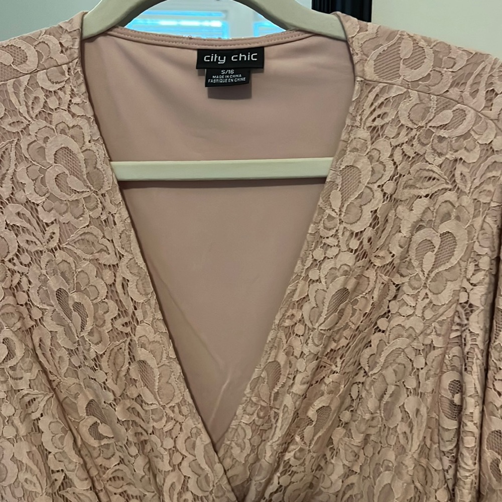 City Chic daisy pink dress, size 16